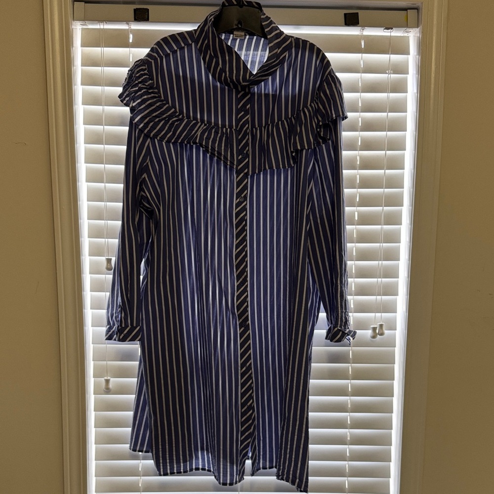 Glamorous Blue and White Striped Dress